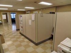 Section of Cubicle w/ cabinets & desks