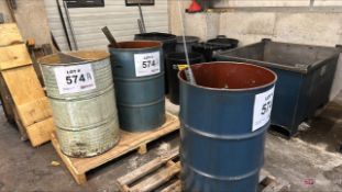 (3) 55-Gallon Drums w/ Scrap Aluminum & Scrap Tool Steel