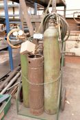 Oxygen/Acetylene Tank Cart with Torch, Hose, and Gauges, (Tanks Not Included)