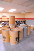 Lot-Cardboard Drums, Large Plastic Totes, and Collapsible Tote