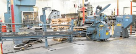 Lot-(1) 15' Stock Feed Table, (1) Littell Stock Straightener, Littell 10,000LB Powered Coil Reel