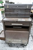 Lot-(1) Kennedy Style 1-Drawer Rolling Tool Box with (1) Kennedy Style 8-Drawer Flip Top Tool Box