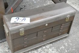 Kennedy 8-Drawer Flip Top Machinist Tool Box with Stand on Floor Under (1) Table