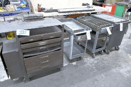 Lot-(1) Rolling Tool Box and (3) Various Shop Carts