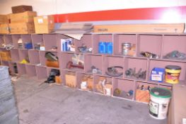 Lot-General Maintenance Items and Light Tubes on (2) Shelving Units, (Shelving Not Included)