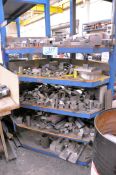 Lot-Various Alloy Stock Cutoffs on (2) Racks and on Floor Under (1) Bench