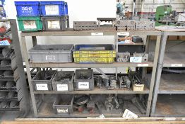 Lot-Various Bolts with Shelving Unit, and Tooling on (1) Rack, (Rack Not Included)