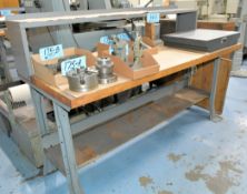 Lot-(2) Wood Top Work Benches, (Contents Not Included)