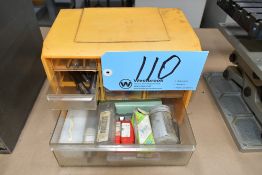 Bin Organizer Cabinet with Various Used Cutters Contents