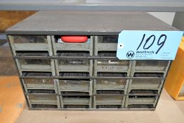 Bin Organizer Cabinet with Various Used Cutters Contents
