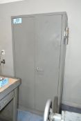 Lot-(2) 2-Door Storage Cabinets and (1) Shelving Unit