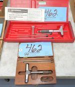 Lot-(1) Lufkin and (1) Mitutoyo Depth Micrometer Gage with Cases