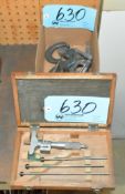 Lot-(1) Mitutoyo Depth Micrometer with Case and Various Outside Micrometers in (1) Box, (Upstairs)
