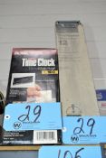 Lot-(1) Packaged Time Card Rack and (1) Packaged Royal Time Clock on Top Shelf