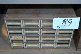 Lot-Various Grinding Tools in (1) 16-Bin Organizer Cabinet