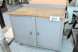 Lot-(3) Short Shop Cabinets and (1) Shelving Unit, (Contents Not Included)