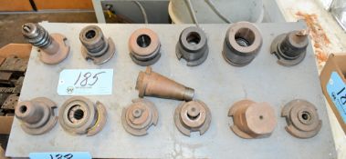 Lot-(13) Various 50-Taper Tool Holders with Stand