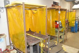 Lot-(2) Steel Framed Welder Curtain Stations (Tables Not Included)