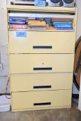 Lot-(1) 5-Drawer Lateral File, (1) Bookcase, with Furniture and Cabinets in (1) Office