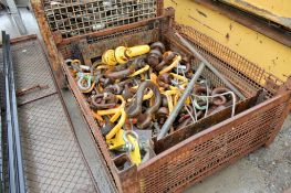 Lot-Various Clevises, Eye Bolts, and Die Lift Rings in (1) Basket