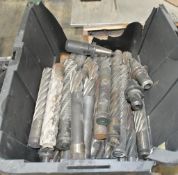Lot-Single End Mills and Tool Holders in (1) Tote