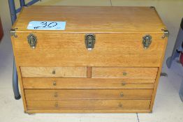 5-Drawer Flip Top Wood Tool Makers Box Under (1) Table