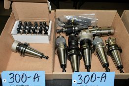 Lot-(8) CAT40 Taper Tool Holders and Retention Knobs in (2) Boxes