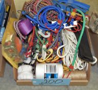 Lot-String, Rope and Bungees in (1) Box Under (1) Table