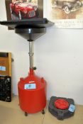 Lot-(1) Portable Vehicle Fluid Change Container with (1) Under Car Fluid Change Drain Pan