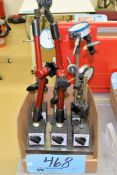Lot-(7) Dial Indicator Stands with (4) Dial Force Indicators in (1) Box