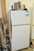 Lot-(1) General Electric Refrigerator and (1) Sanyo Carousel Microwave Oven