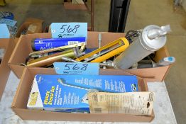 Lot-Various Caulk and Grease Guns in (2) Boxes