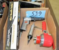 Lot-(1) Pneumatic Dual Action Sander, (1) Straight Die Grinder, (1) Driver Gun, Etc.