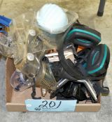 Lot-Safety Goggles, Ear Muffs, Etc. in (1) Box Under (1) Table