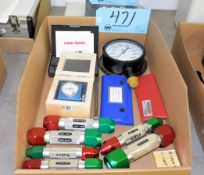 Lot-GoNogos, Pressure Gauge, Z-Axial Preset Gauge, Laser Guide, and Radius Gages in (1) Box