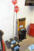 Lot-(1) Mechanics Floor Creeper, (2) Various Furniture Dollies, and (2) Stop Signs