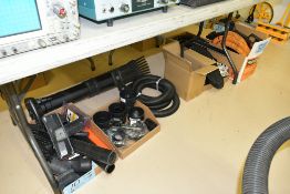 Lot-Various Shop Vac Accessories in (6) Boxes Under (1) Table