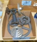 Lot-Pullies and (1) Belt Pully Stand in (1) Box