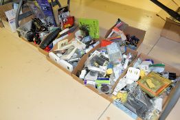 Lot-Various Electrical Supplies in (9) Boxes Under (1) Table