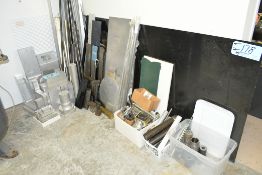 Lot-Aluminum, Steel, Plastic, Etc. on Floor in Corner of Room