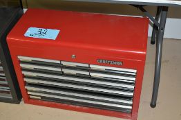 Craftsman 10-Drawer Flip Top Tool Box Under (1) Table, (Red)