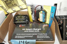 Lot-(1) Battery Tender and (2) Various Chargers in (1) Box