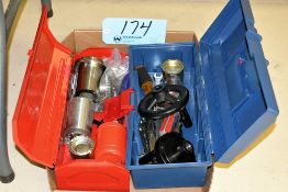 Lot-(2) Various Machine Tool Boxes with Tools Under (1) Table