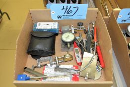Lot-Various Mirrors, Dial Force Indicators, Laser Center, Binoculars, Etc. in (1) Box