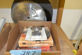 Lot-Various Saw Blades and Cutoff Blades in (1) Box Under (1) Bench