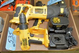 Lot-(4) DeWalt 18-Volt Cordless Tools with (1) Battery and (2) Chargers in (1) Box