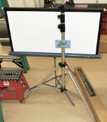 Lot-(1) Da-Lite Flyer Projector Screen, (1) Lighting Tripod, and (1) Lighting Support Set
