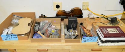 Lot-Violin with Parts, Accessories, and Books, (Bench Not Included)