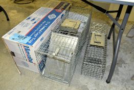 Lot-(3) Various Live Traps and (1) Solar Panel on Floor