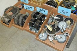 Lot-Various Caster Wheels in (3) Boxes Under (1) Table